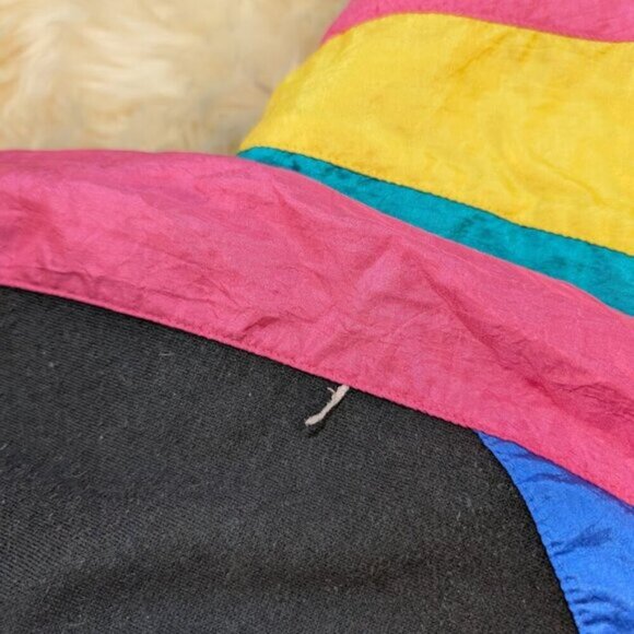 VTG 80's Lavon Color Block Abstract Nylon Windbreaker Jacket Womens Size Large - Picture 6 of 7